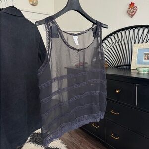 Cacique Silver Sheer Tank Top